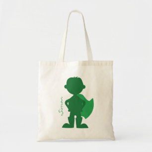Bolsa Tote Verde personalizado silhueta do menino do