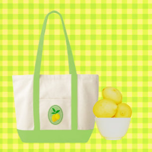 Bolsa Tote Verde-Primavera amarelo-limão-ensolarado