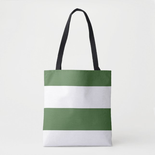 Bolsa Tote Verdes Escuras e Largas Simples e Brancas (Frente)