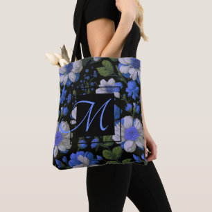 Bolsa Tote Verdinhos elegantes, azuis-prateados e elegantes