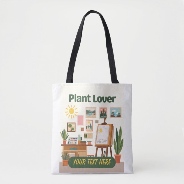 Bolsa Tote Verdura Personalizada & Design de Espaço de Trabal (Frente)