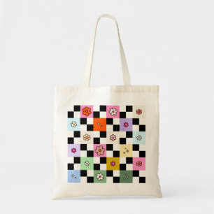 Bolsa Tote Verificação de Flor das Disias Verificadas Colorid
