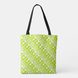 Bolsa Tote Verificado, Verificações - Verde limão e branco