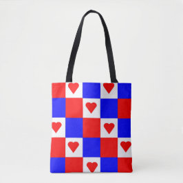 Bolsa Tote Verificadores de vermelho, branco e azul