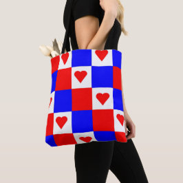 Bolsa Tote Verificadores de vermelho, branco e azul