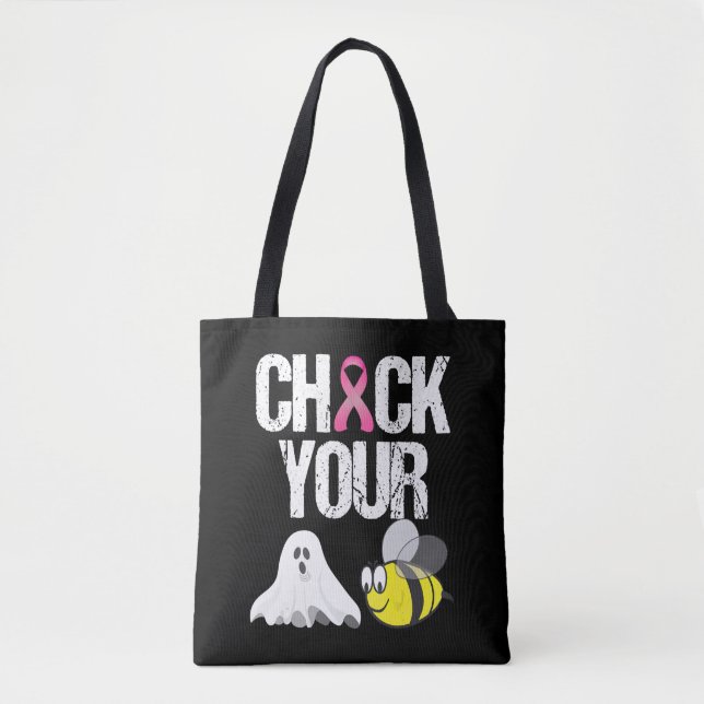 Bolsa Tote Verifique Seu Cancer De Mama Engraçado. (Frente)