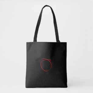 Bolsa Tote Vermelha Preta de Arte Minimalista Abst