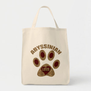 Bolsa Tote Vermelho Abyssinian do amante do gato com