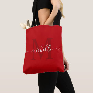 Bolsa Tote Vermelho Borgonha Escuro Personalizável