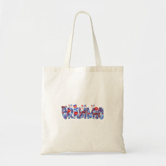 Bolsa Tote Vermelho Branco Azul Floral Grammie 4 de Julho