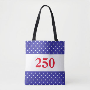 Bolsa Tote Vermelho Branco & Azul Patriótico 250 Botão