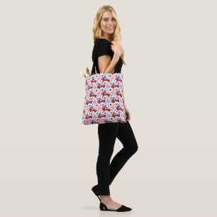 Bolsa Tote Vermelho, Branco e Azul