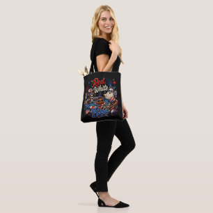Bolsa Tote Vermelho Branco E Boo Patriótico 4 De Julho