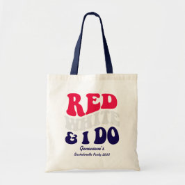Bolsa Tote Vermelho Branco Eu Caso | Texto Retro Americano de