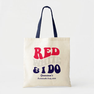 Bolsa Tote Vermelho Branco Eu Caso   Texto Retro Americano de