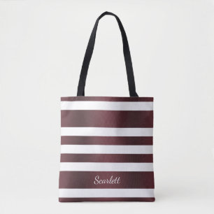 Bolsa Tote Vermelho Cinzento Branco Vermelho listrado