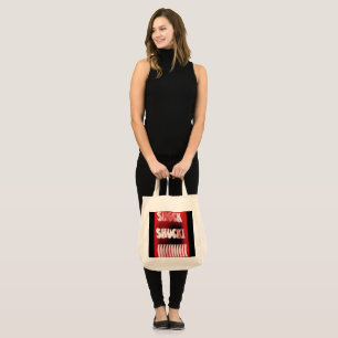 Bolsa Tote Vermelho de choque e padrão preto