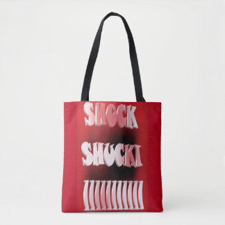 Bolsa Tote Vermelho de choque e padrão preto