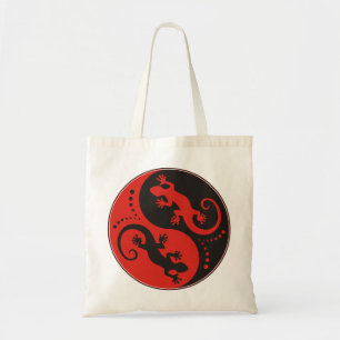 Bolsa Tote Vermelho do preto dos gecos de YIN & de YANG + sua