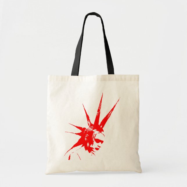 Bolsa Tote vermelho do punkgirl (Frente)