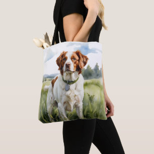 BOLSA TOTE VERMELHO E BRANCO - CÃO ESPANHOL