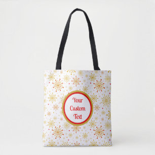 Bolsa Tote Vermelho e Dourado Starburst do Médio Atômico Retr