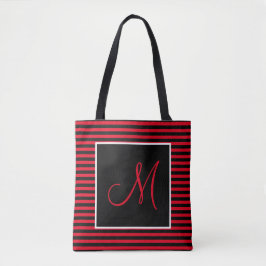 Bolsa Tote Vermelho e Preto Iniciais Grandes Personalizados