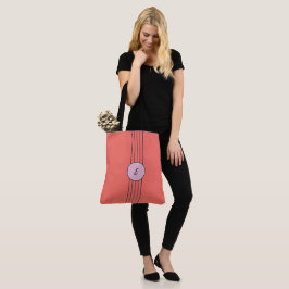 Bolsa Tote Vermelho e rosa cor-de-coral personalizado retrô