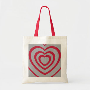 Bolsa Tote Vermelho em camadas e estética cardíaca das Cinzas