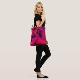 Bolsa Tote Vermelho escuro e roxo, preto e Abstrato moderno