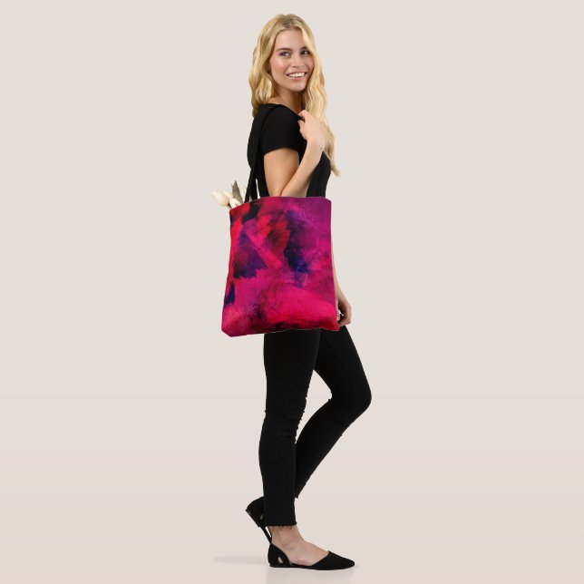 Bolsa Tote Vermelho escuro e roxo, preto e Abstrato moderno (No(a) Modelo)
