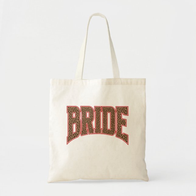 Bolsa Tote Vermelho + Estampa de Leopardo Varsity NOIVA (Frente)