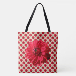 Bolsa Tote Vermelho floral botânico em alguma cor