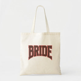 Bolsa Tote Vermelho + Marrom Falso Brilho Varsity NOIVA