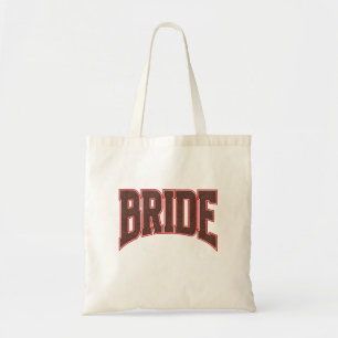 Bolsa Tote Vermelho + Marrom Falso Brilho Varsity NOIVA