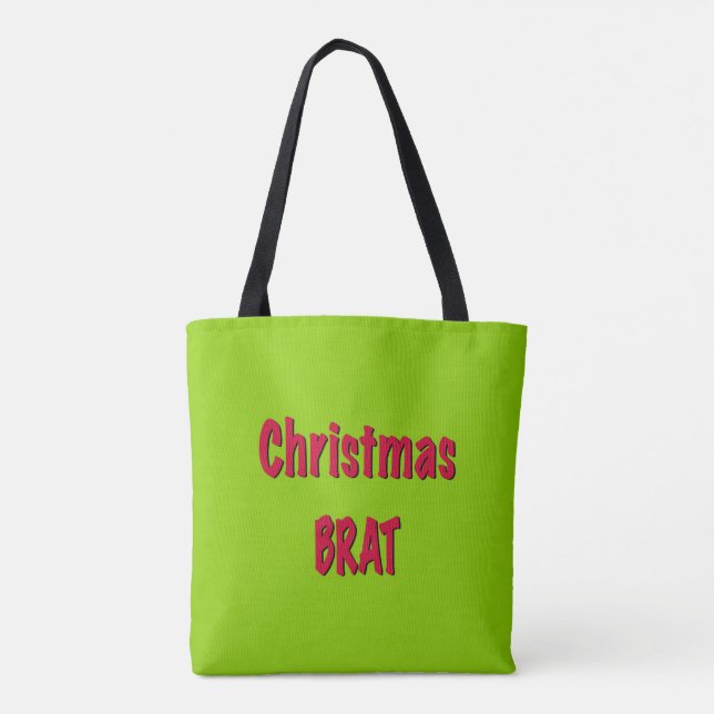 Bolsa Tote Vermelho Natal E Verde Brat (Verso)