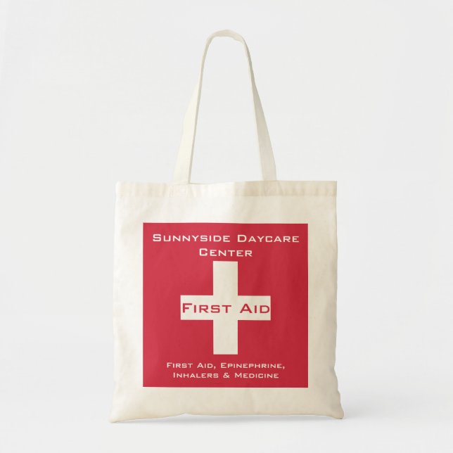 Bolsa Tote Vermelho personalizado da medicina do kit de (Frente)