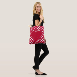 Bolsa Tote Vermelho + Pontos Brancos Polka