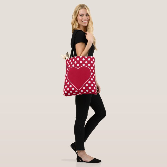 Bolsa Tote Vermelho + Pontos Brancos Polka (No(a) Modelo)