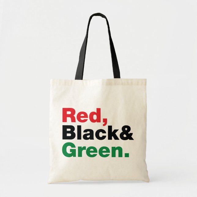 Bolsa Tote Vermelho, Preto e Verde. (Frente)