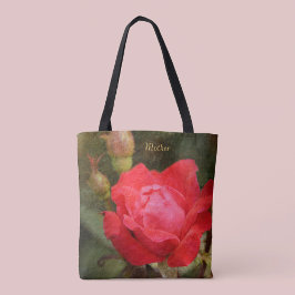 Bolsa Tote Vermelho, Rosa vermelha para a Mãe