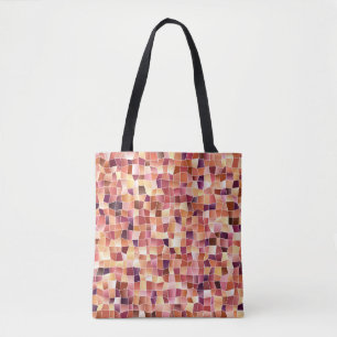 Bolsa Tote Vermelhos claros, fundo de vinheta amarelo com ret