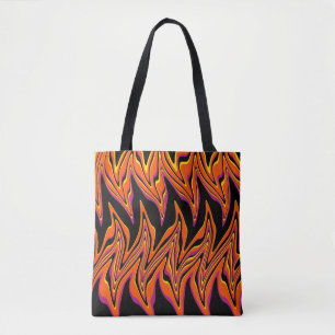 Bolsa Tote Vermelhos em preto, rosa, laranja e amarelo