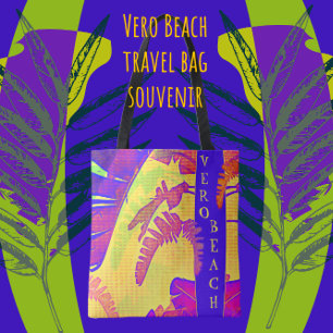 Bolsa Tote Vero Beach Flórida Bright Tropical Palm Fronds