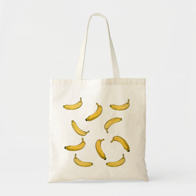 Bolsa Tote Versão do esboço do padrão da banana (Frente)