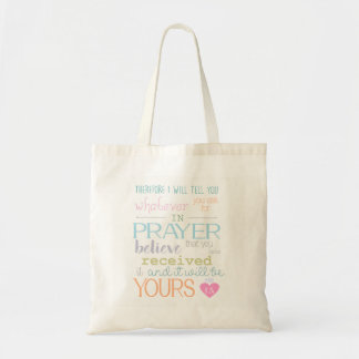 Bolsa Tote Versículo Bíblico Cristão Fofo Oração Fé Pastel NI