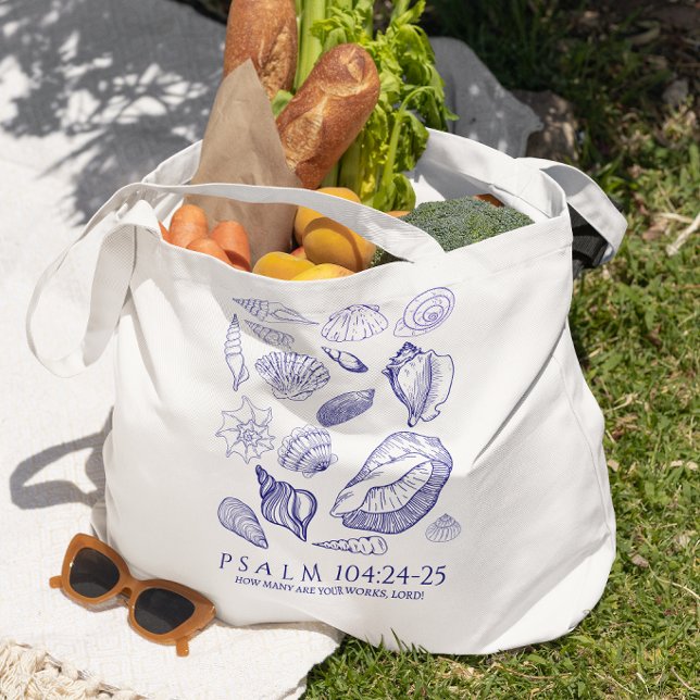 Bolsa Tote Versículo da Bíblia de Concha (Criador carregado)