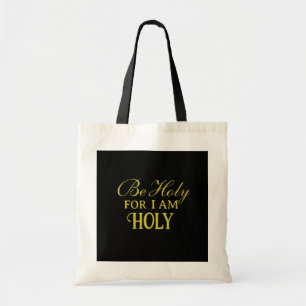 Bolsa Tote Versículo da Sagrada Bíblia Preto e Dourado Cristã