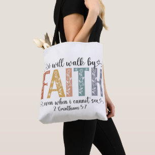 Bolsa Tote Versículo Inspirador da Fé Cristã