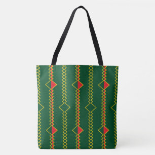 Bolsa Tote Vertical Zigzag Lines Green Digital Paper-72729